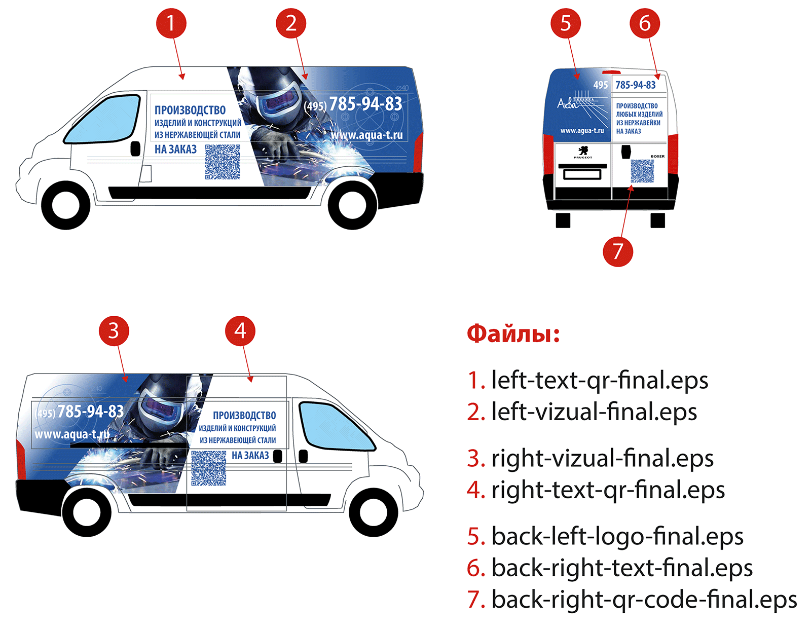 Брендирование фургона - финальные макеты